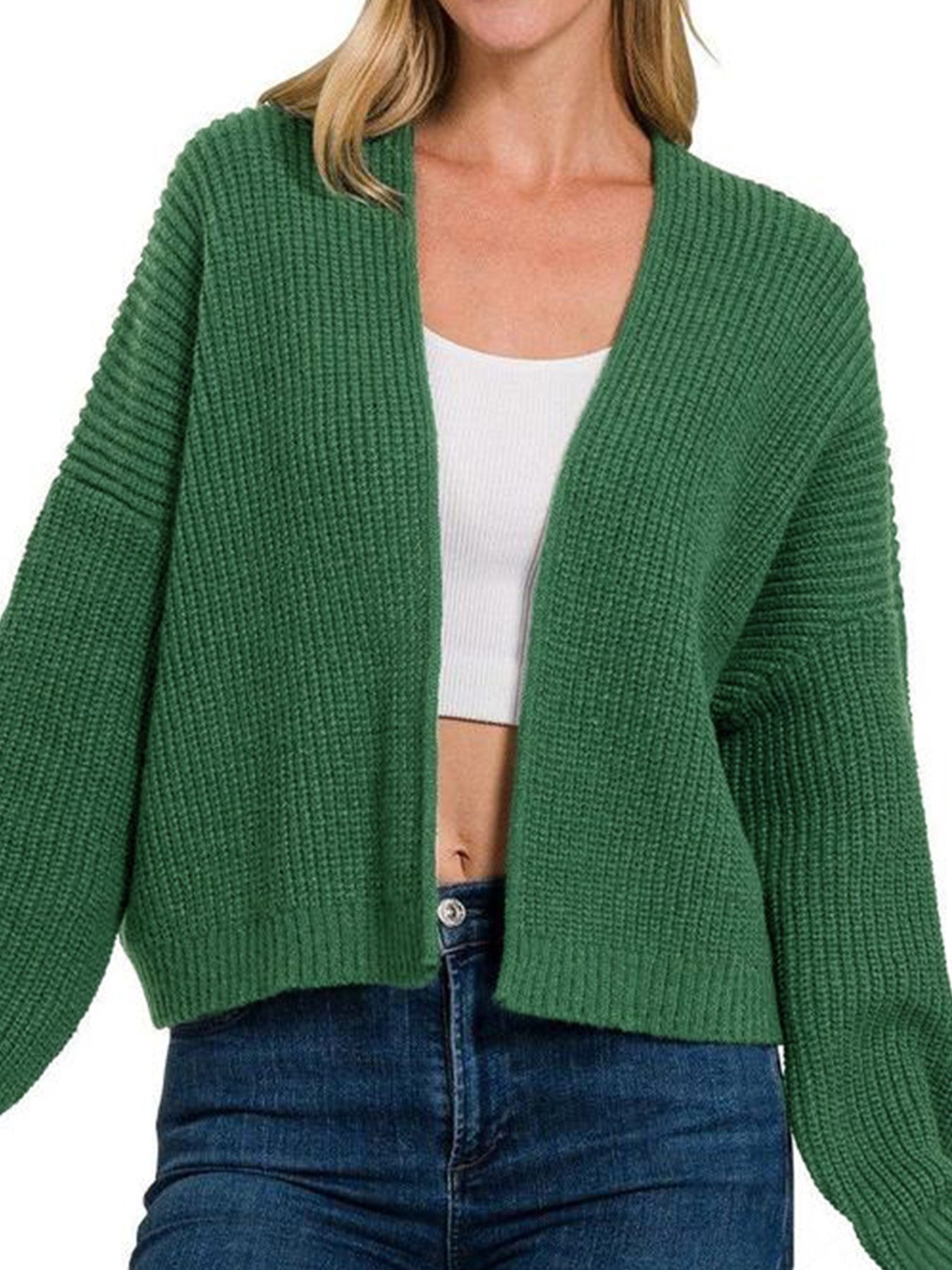 Foreign Trade Cross-border Europe and America Amazon Source Factory Cardigan Jacket Short Clear Color Knitwear Spring Autumn Winter