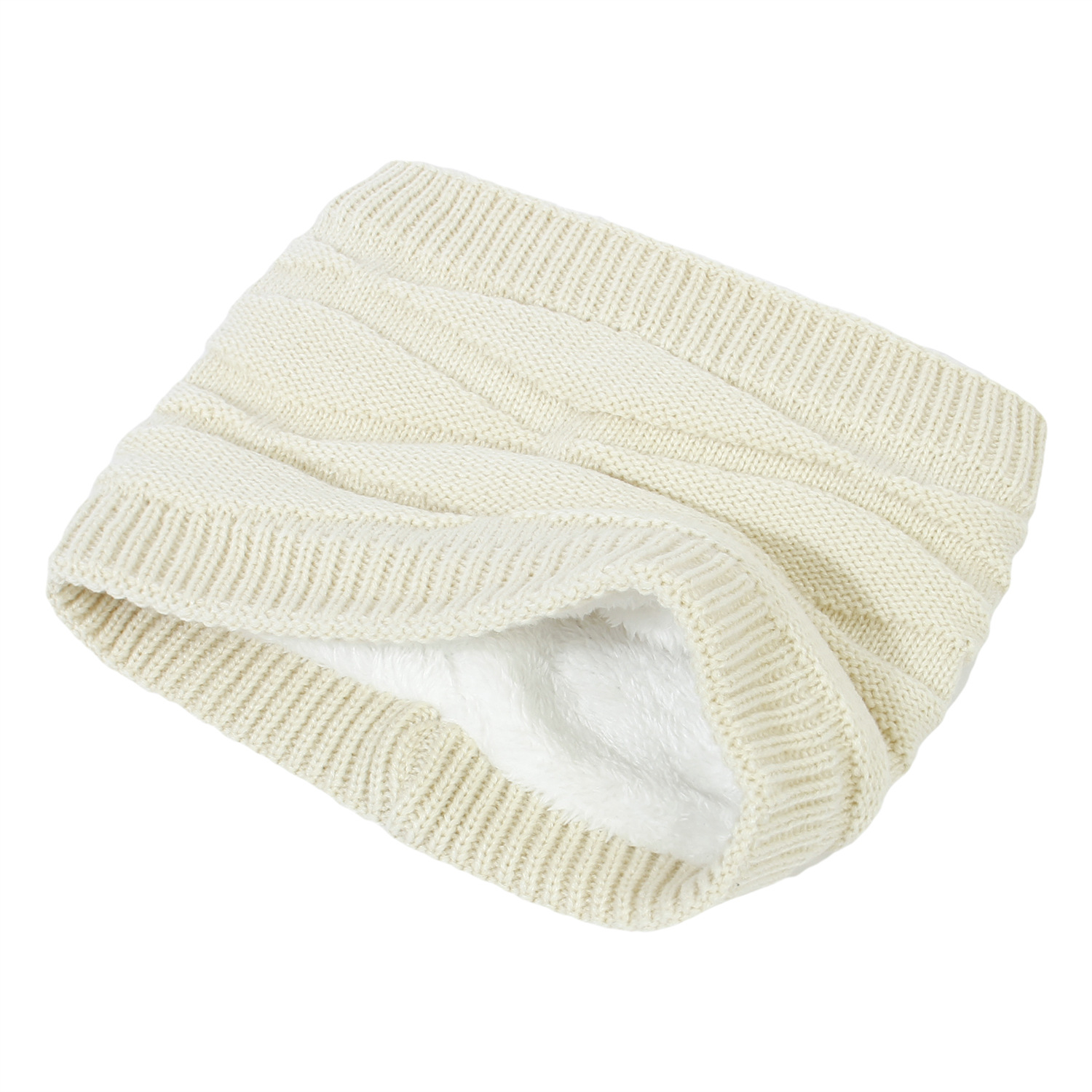 Picture of Women's Knitted Hat Winter Fleece Scarf Hat Set Diamond Knitted Wool Hat Scarf Two-Piece Set for Men