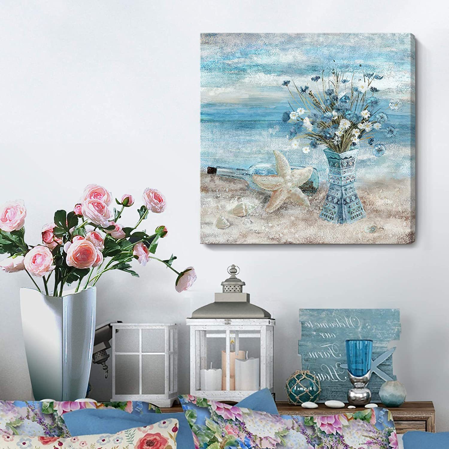 Nordic decorative painting retro painting hotel decorative painting French small fresh bathroom aisle American hanging painting wholesale