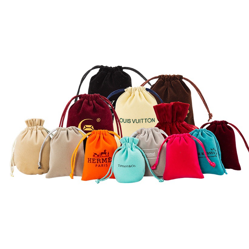 Factory Wholesale Jewelry Bags Bracelet Storage Packaging Velvet Drawstring Pouch Jewelry Storage Bag