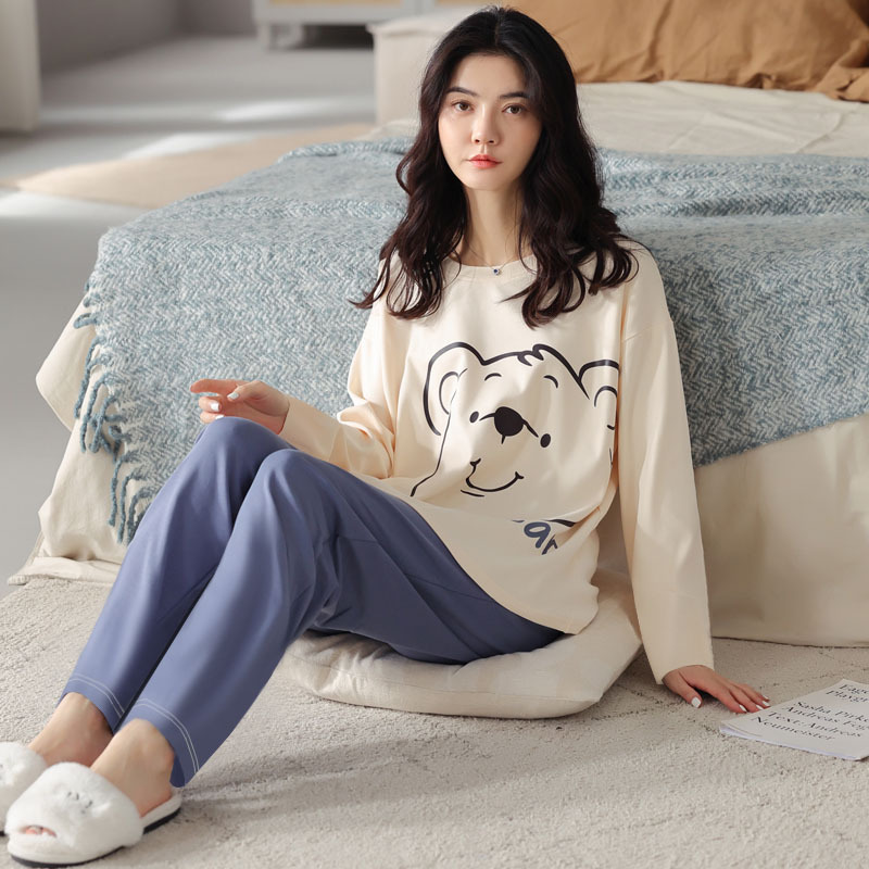 Pajamas Women's Spring and Autumn Pure Cotton Long Sleeve 2025 New Arrival Women's Autumn and Winter Winter Home Clothes suit Autumn