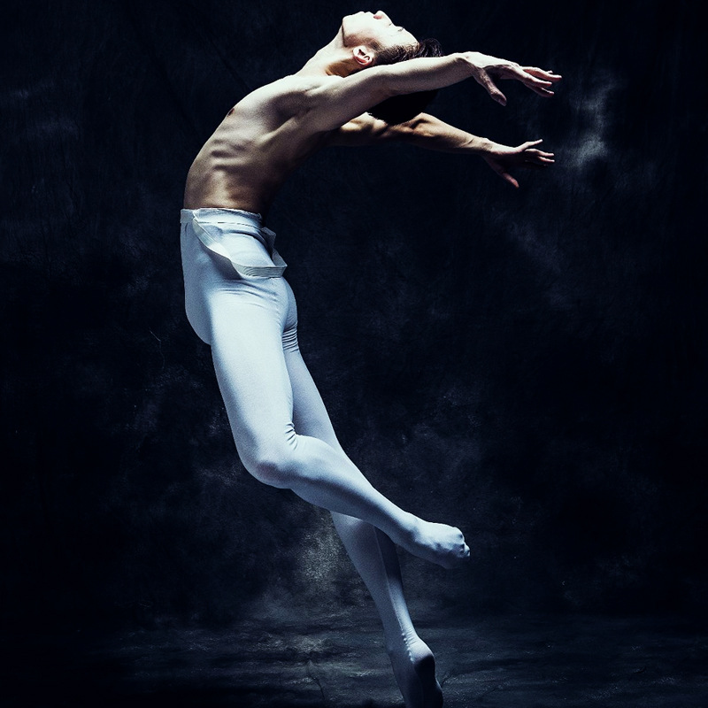 Yiling dance men's ballet tights training clothes training jumpsuits high-waisted suspender stockings nylon