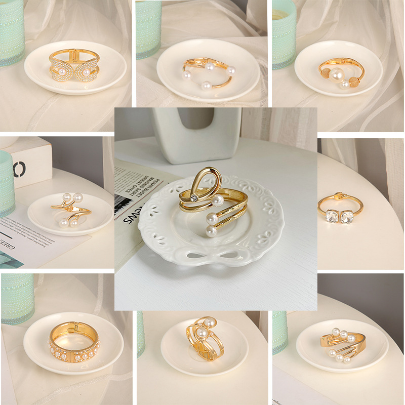 Picture of Wholesale Light Luxury Curtain Strap Metal Diamond Pearl Curtain Buckle Punch-free Magnetic Curtain Clip Home Curtain Rope