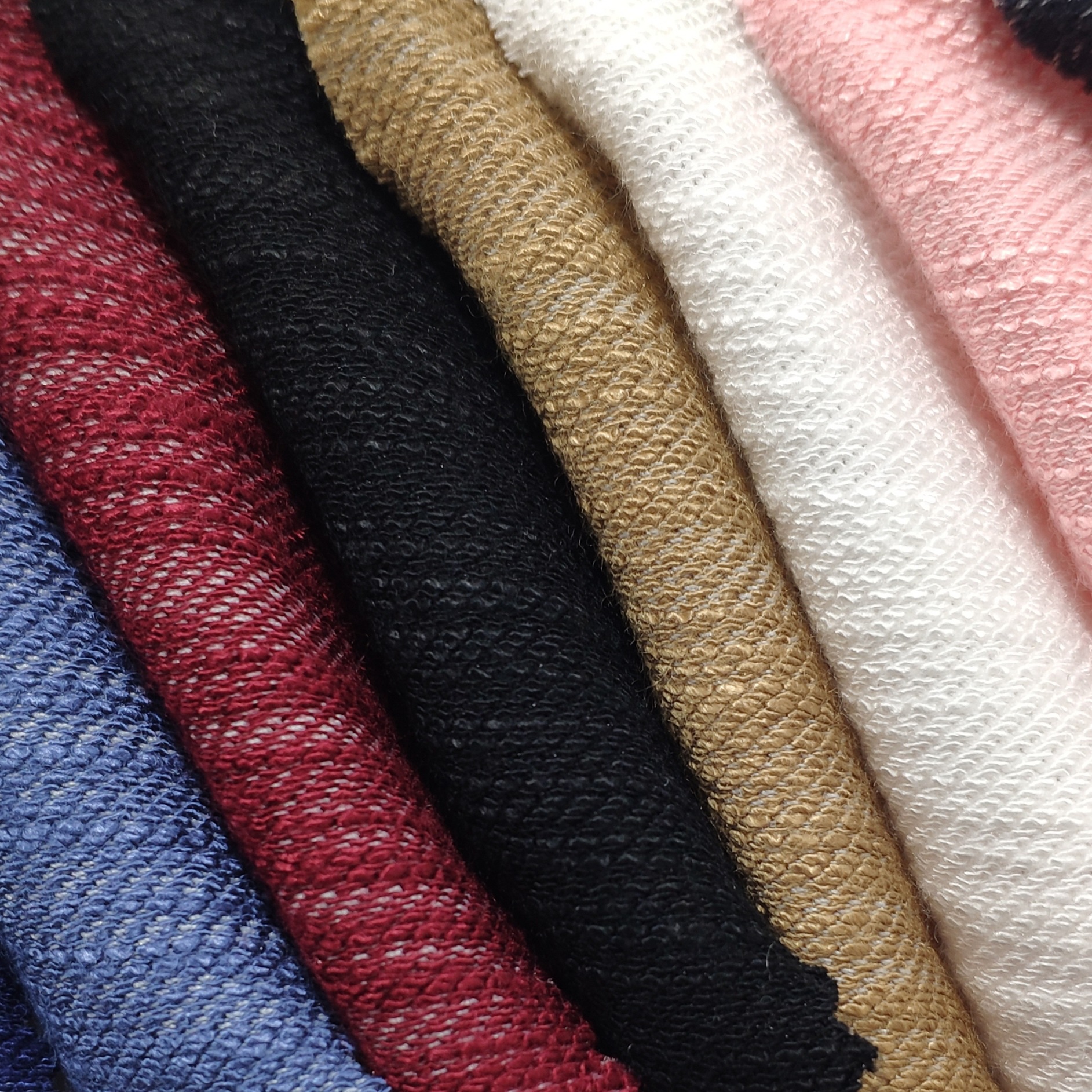 Imitation knitted Denim fabric with bamboo knitted Denim fabric non-fading disposable children's sweater shirt fabric