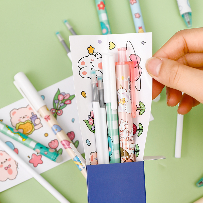 Picture of Blind Box Gel Pen Elementary School Student Stationery Set Prize Children's Black Ink Pen High-End Text Retractable Signature Pen