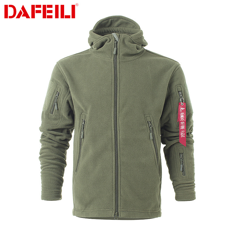 Tactical Spring & Fall Warm Polar Fleece Sweatshirt Jacket Lining Fleece Jacket Outdoor Men and Women Plus Size Couple Hooded Jacket