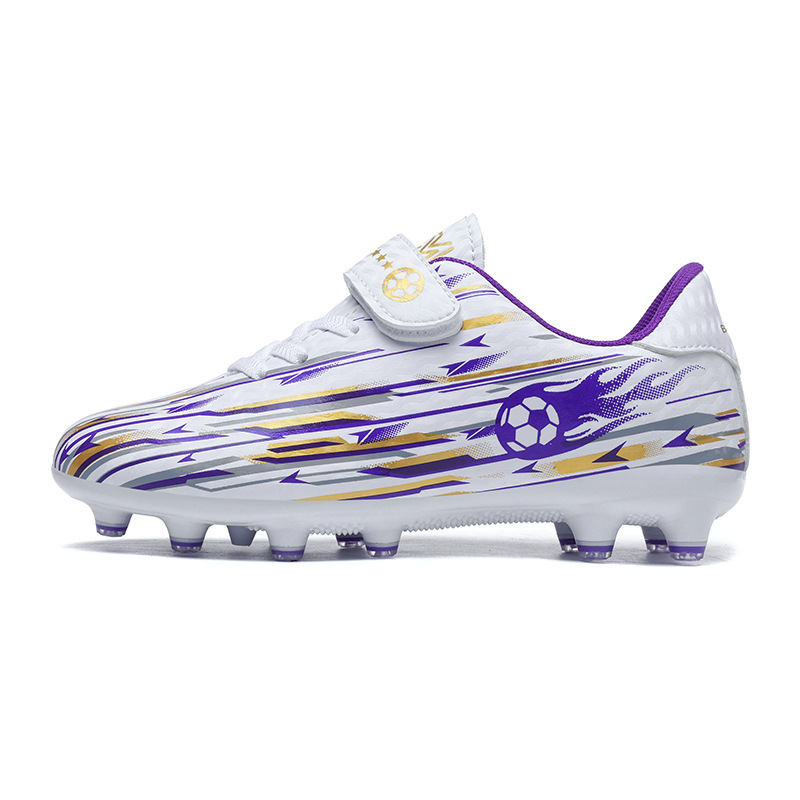 Cross-border factory new football shoe velcro student competition training football boots AGTF kids lace-free sneakers