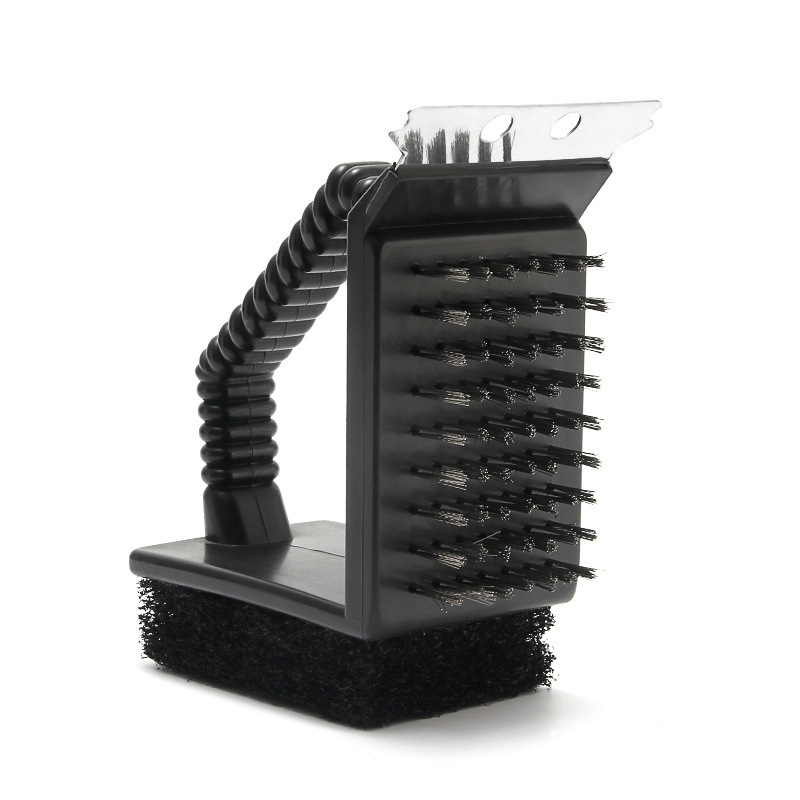 Picture of Spot Amazon barbecue grill brush 12 inch triangle steel wire barbecue cleaning brush household commercial barbecue sponge brush