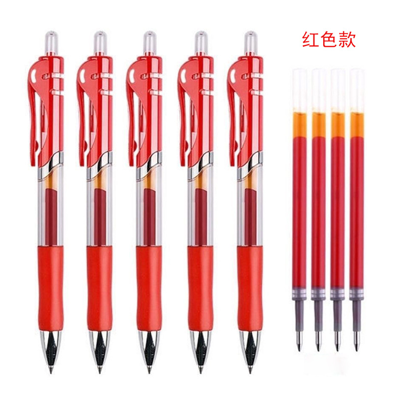 Picture of K35 Press-type Gel Pen Press Ballpoint Pen Red Black Blue Bullet Sign Pen Office Student Carbon Jump Pen