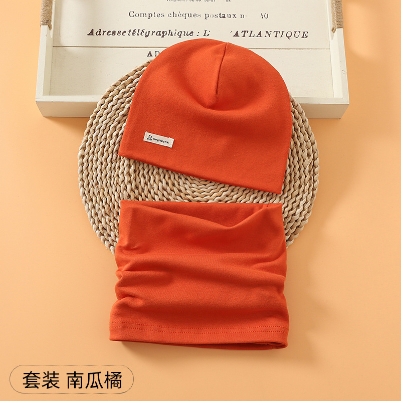 Picture of New baby double hat suit warm Amazon foreign trade wholesale printing children's scarf hat suit