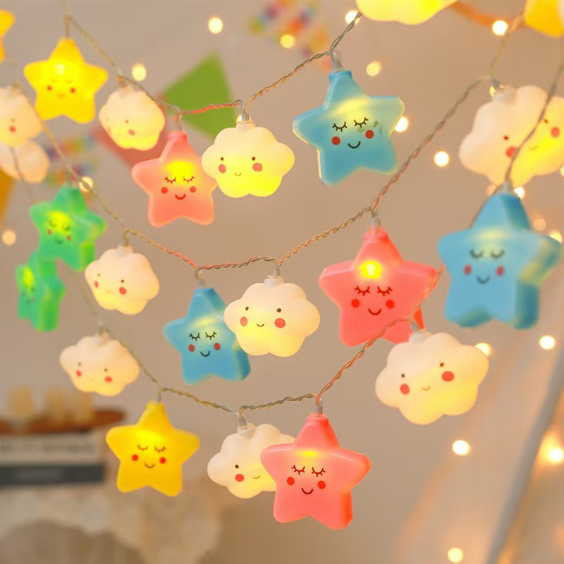 New Led Colorful Star Little Rainbow Cloud Decorative Lamp Tent Hanging Lamp Atmosphere Lamp Decorative Lantern Hanging Decoration