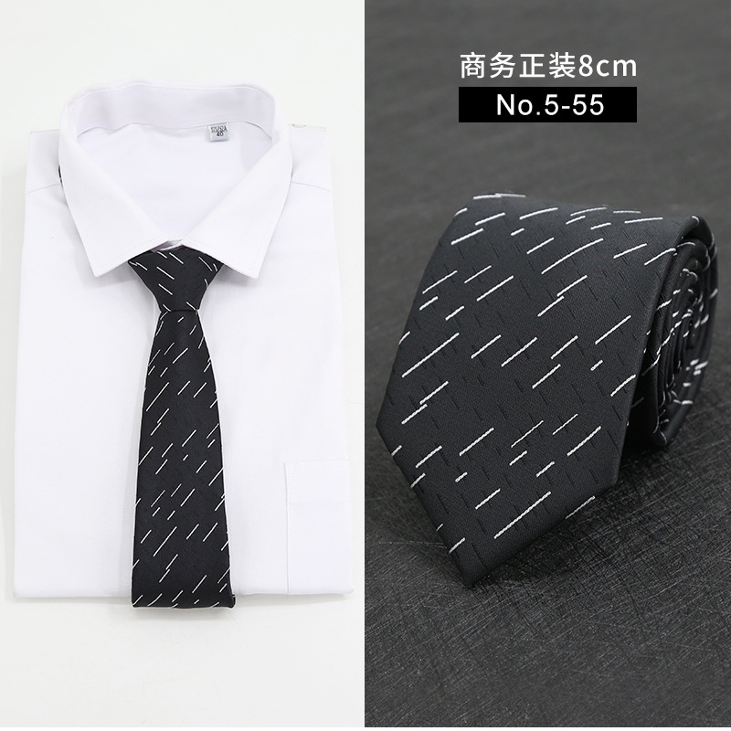 Picture of New Style Tie Men's Formal Business Casual Simple Style Solid Color Striped Arrow-Shaped Tie Manufacturer Ready Stock Wholesale