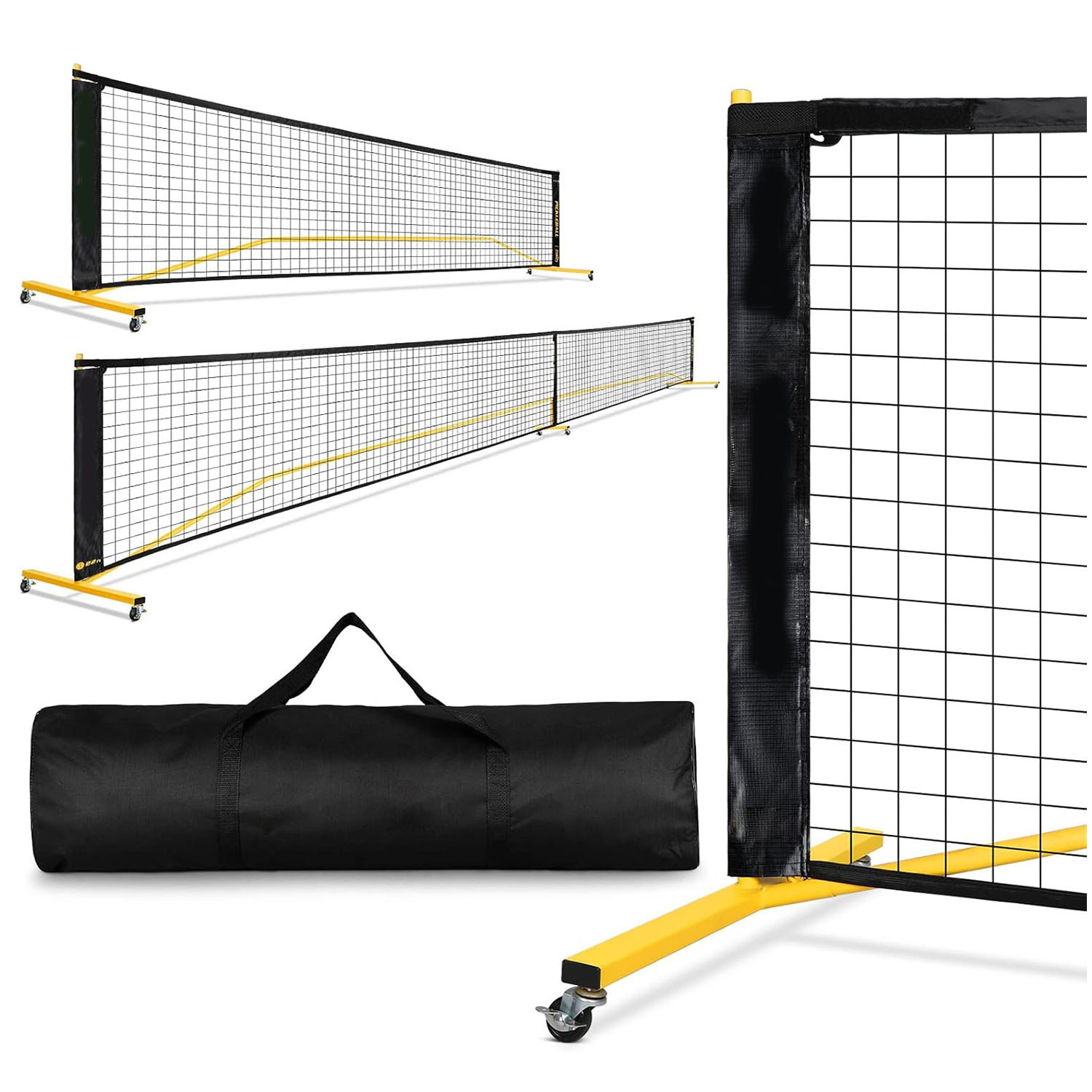 6.7 meters Pickleball net iron pipe pick ball net frame with wheels outdoor game tennis net post