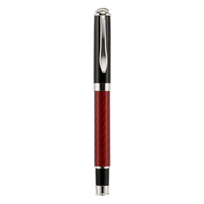 in stock Metal Carbon Fiber 35 Double Color Bright Tip Pen Adult Calligraphy Practice Ink Sac Ink Pen Printing LOGO