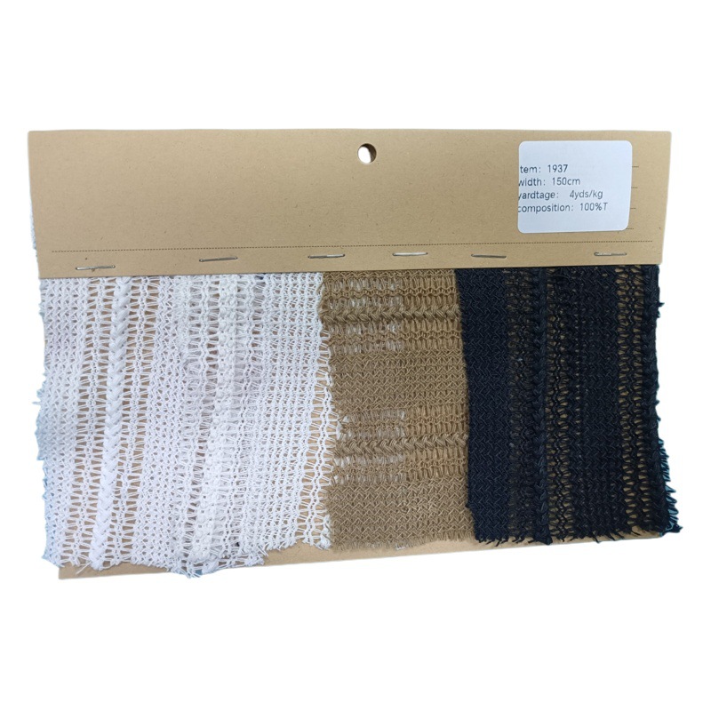 Lace Fabric Hollow Polyester Knit Vintage Crochet Pattern Vertical Stripe Braided Twist Clothing Accessory Handmade DIY Lace Fabric