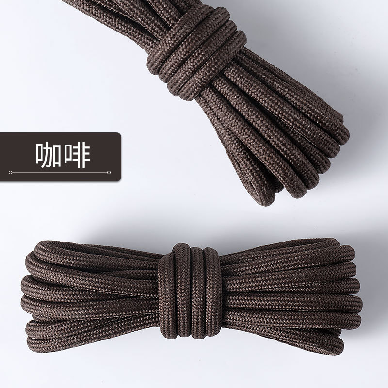 Picture of Wild elephant wholesale coconut shoelace outdoor hiking boots sports basketball shoes black and white color bold round shoelace rope a pair