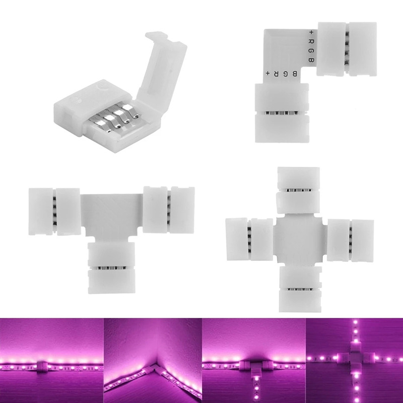Solderless corner 2P 3P 4P 5Pin 8mm 10mm 12mmLED light bar buckle corner connector