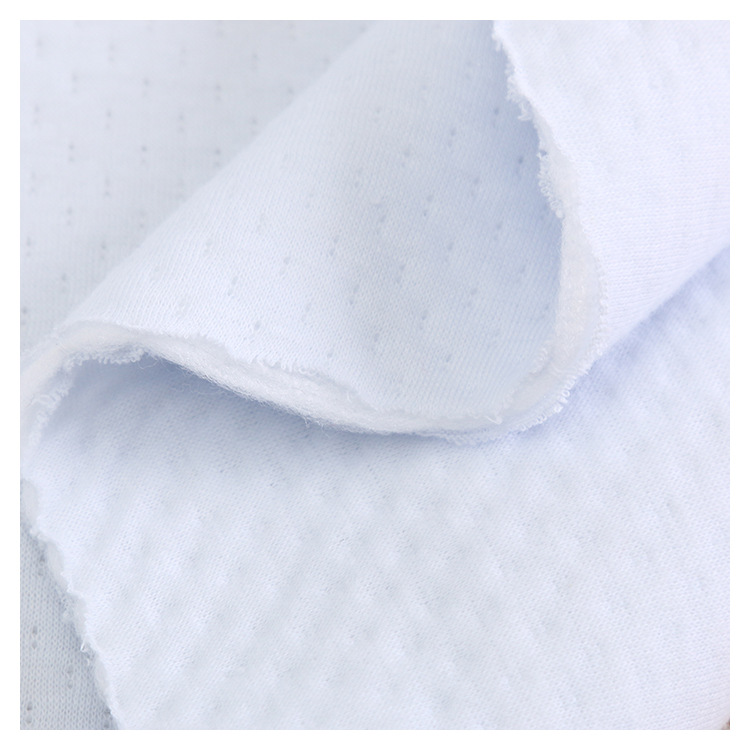 Picture of Two Ideas Plain Jacquard Air Layer Knitted Cotton Quilted Jacquard Fabric Baby Climbing Wear Warm Fabric Factory