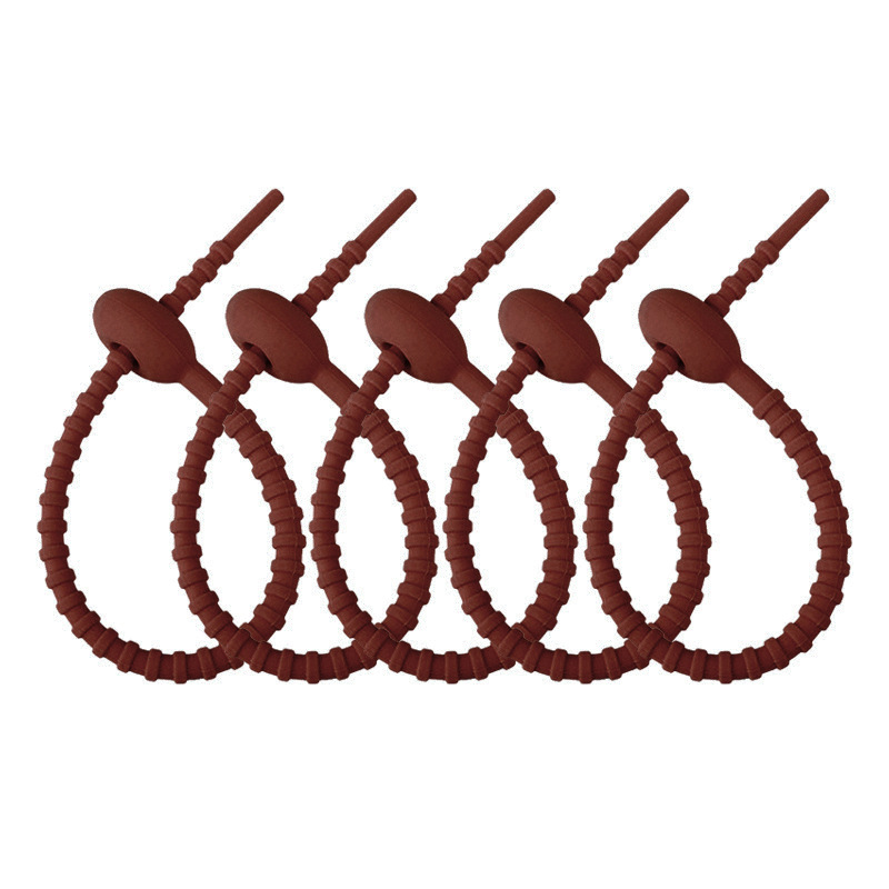 Picture of 215mm silicone cable tie data line storage finishing winder DIY key chain jewelry pendant color lanyard