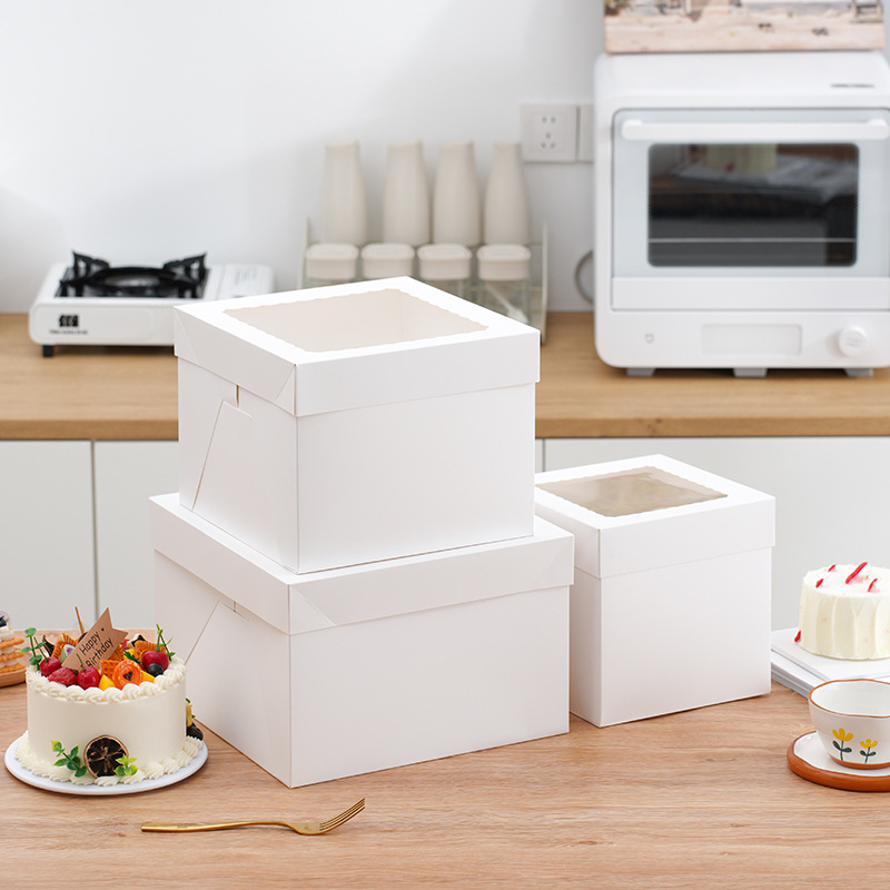 4/6/ 8inch Birthday Tiramisu Cake Packaging Box Small 8inch Window Internet Celebrity Dessert Mini Mousse Box