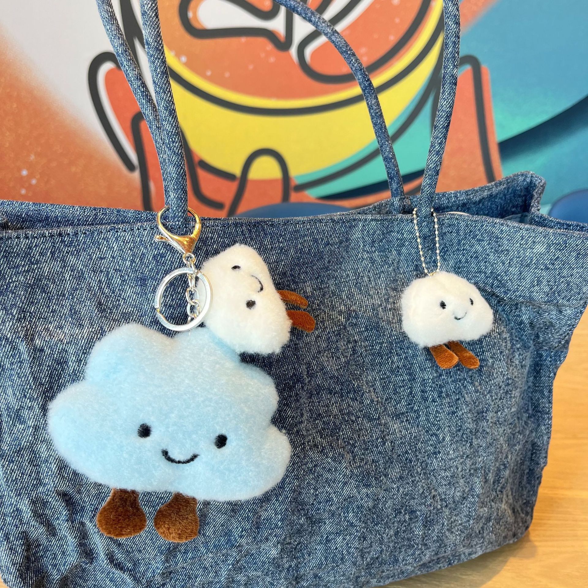 Cute Cloud Pendant Creative Cartoon Doll Backpack Hanging Plush Doll Children's Day Gift Little Red Book Same Style