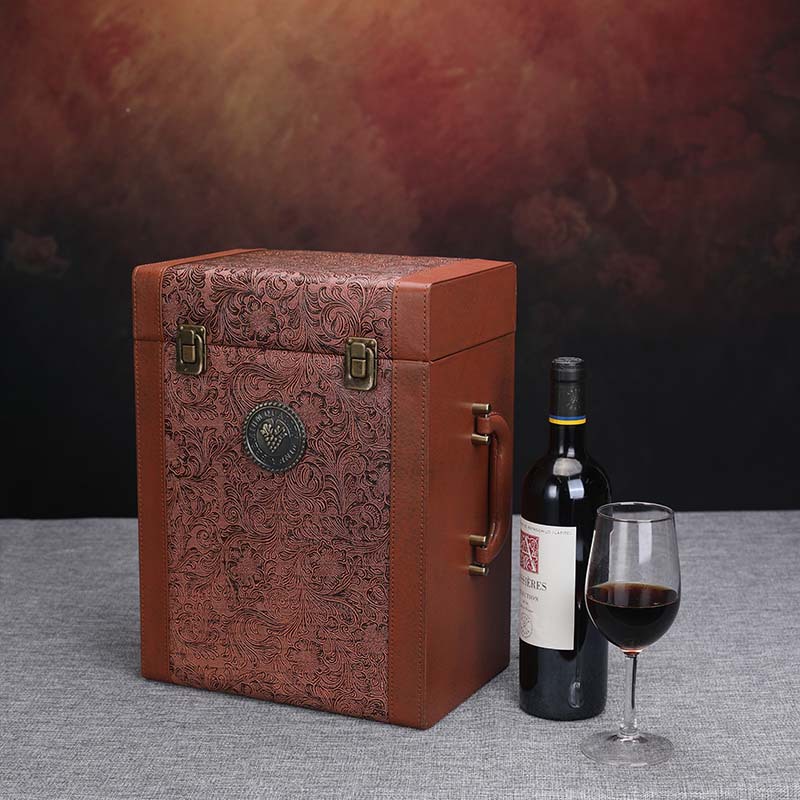 Picture of High-End Six-Bottle Wine Box in Stock, Wine Packaging Gift Box, Six-Bottle Wine Leather Case, Wine Bottle Gift Box, Wine Box