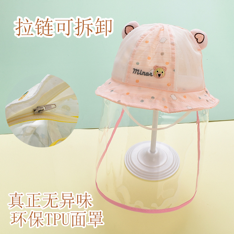 Picture of Newborn Baby Protective Face Cover Going Out Baby Anti-Droplet Hat Summer Sun Protection Hat Spring and Autumn