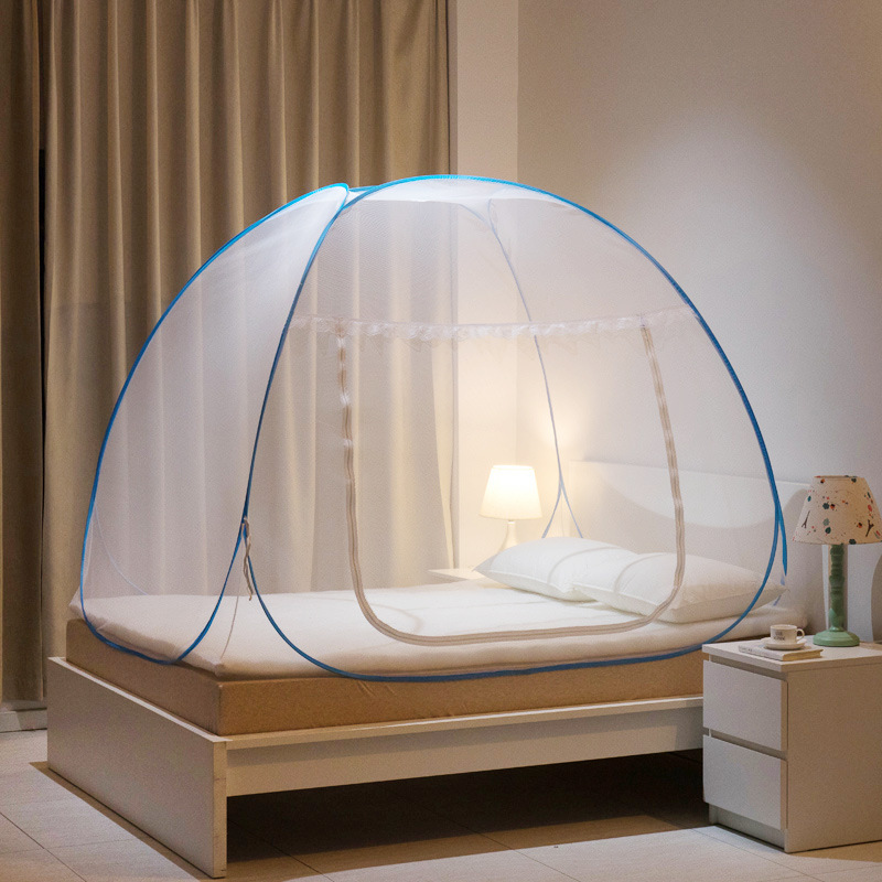 Picture of Summer New Mosquito Net Installation-free Yurt Tent Zipper Bottom One-piece Wire Trellis Foldable Household