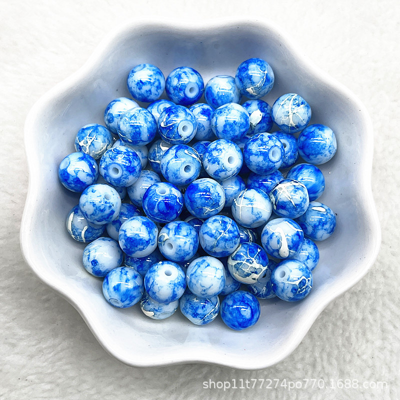 Picture of In stock two-color round beads glass beads loose beads handmade diy bracelet accessories wholesale necklace jewelry beaded material