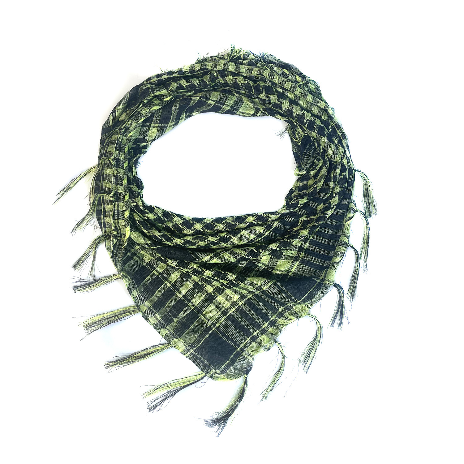 Picture of Net Silk Houndstooth Square Scarf Arabian Headscarf Outdoor Military Fan Tactical Export Tassel Desert Scarf Cross-border