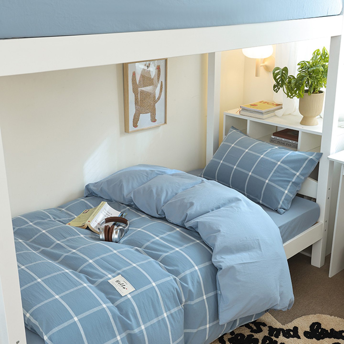 Three-Piece Cotton Bed Bed Sheets Set for College Students' Dormitory, Quilt Cover, Bedding Set, Six-Piece Dormitory Mattress Set