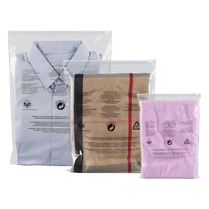 Spot Warning Transparent Frosted Zipper Bag Clothing Clothes Packaging Bag Cross-border E-commerce Warning Zipper Bag