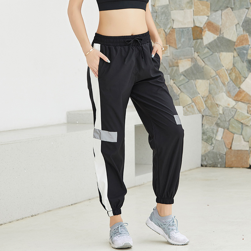 2020 New Milk Silk Sports Pants Women's Trousers Loose Yoga Pants Silky Breathable Quick-drying Women's Fitness Pants