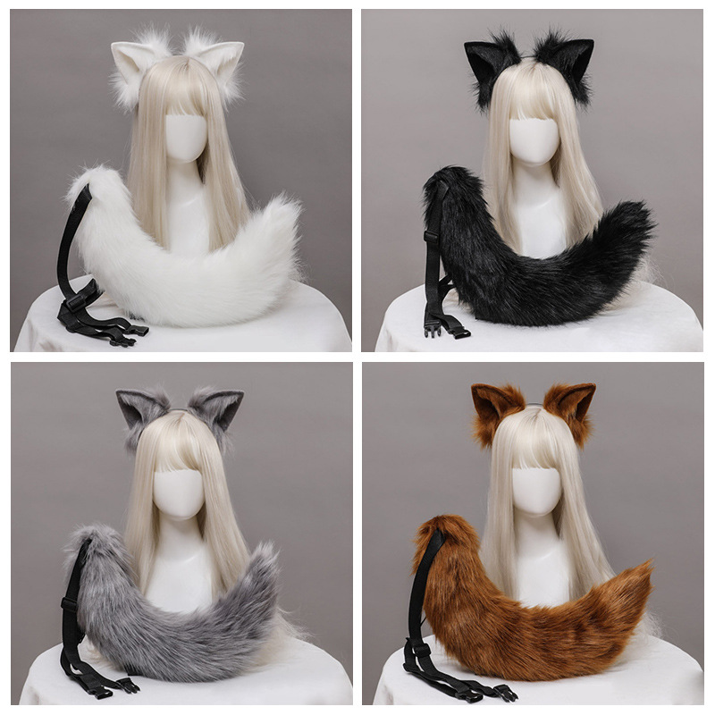 Picture of Handmade Simulated Animal Tail Cute Cosplay Dress up Comic Exhibition Fashion Accessories Handmade Plush Fox Tail