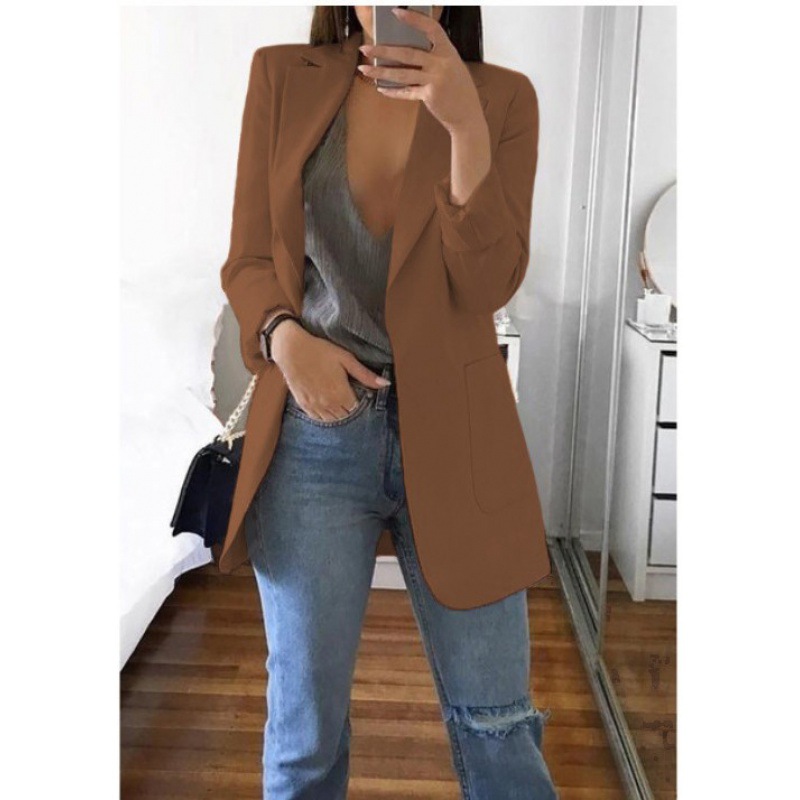 Picture of Wish Amazon 2021 European and American fashion lapel slim cardigan elegant suit jacket women