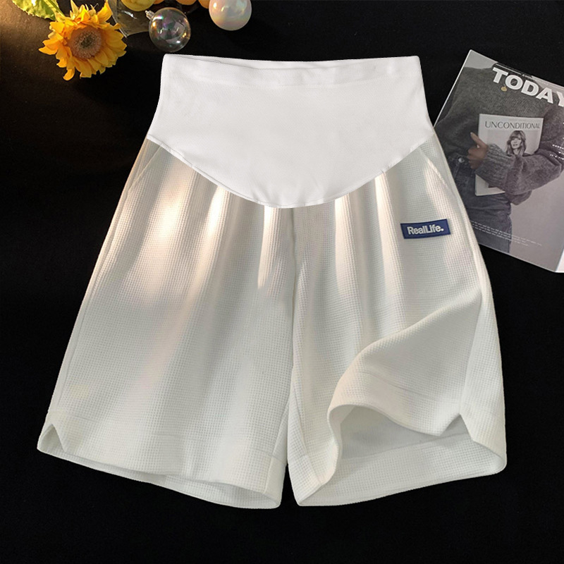 Picture of Waffle pregnant women's shorts summer wear casual straight loose breathable thin sports shorts summer