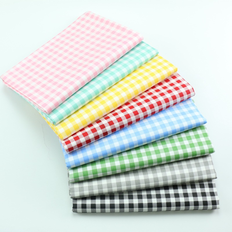 Picture of 8mm Color Plaid Cotton Printed Fabric Cotton Twill Fabric Home Textile Bedding Wrap Cotton Fabric