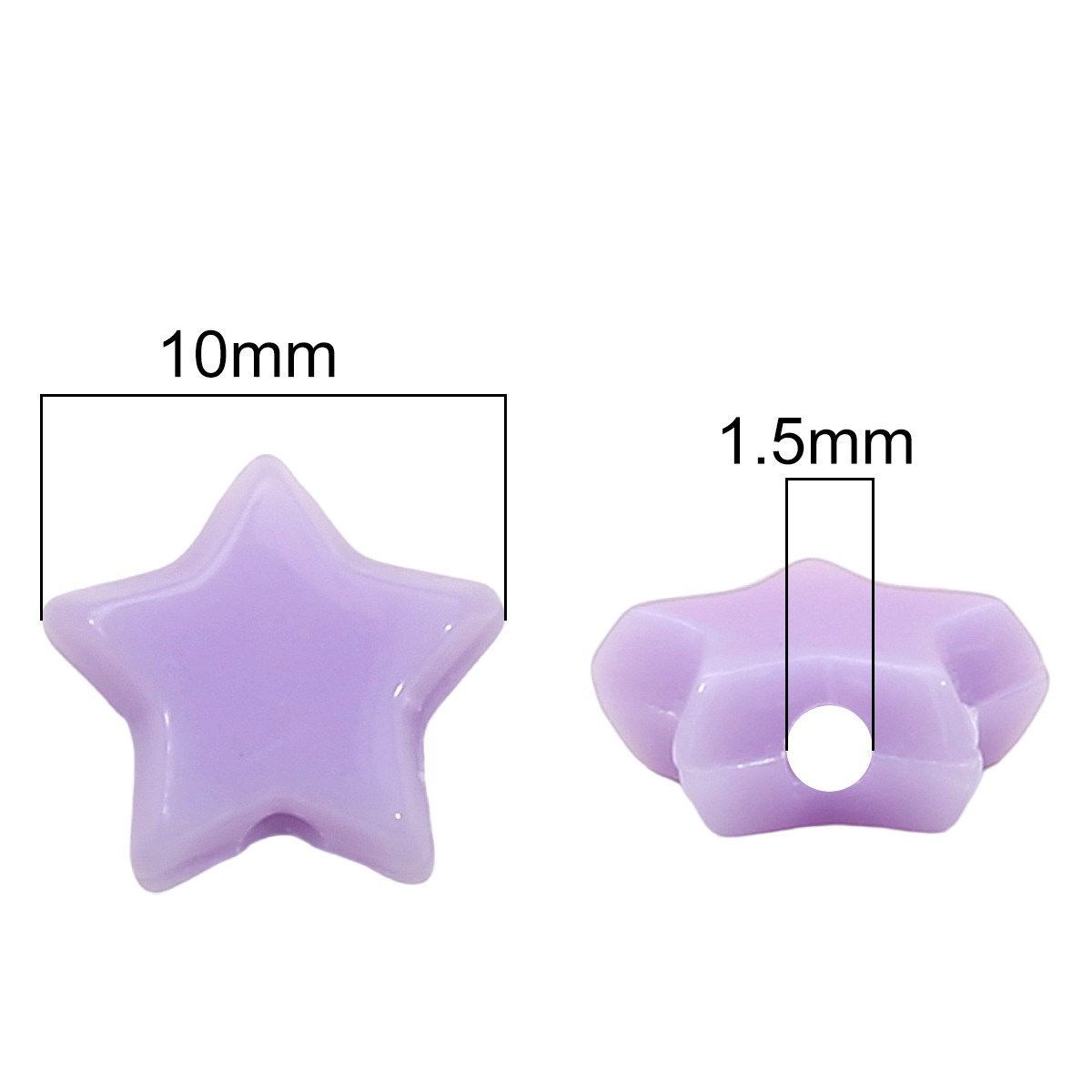 Picture of 10mm acrylic solid color five-pointed star beads beads DIY handmade bracelet necklace jewelry material accessories