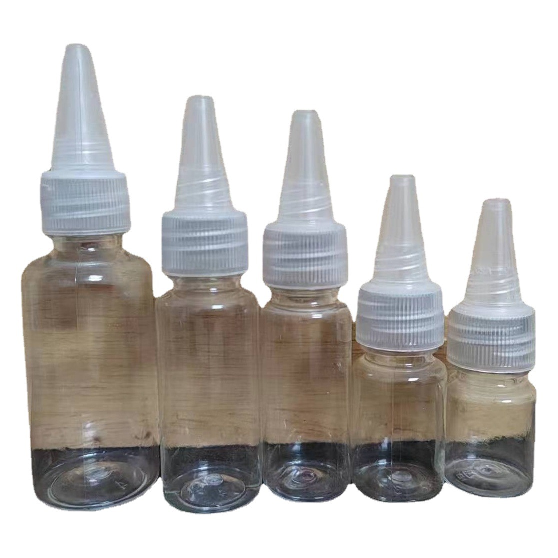Transparent plastic pointed-nose bottle 5ml 10 20 30 50 100 120 ml emulsion pigment sub-packed squeeze bottle