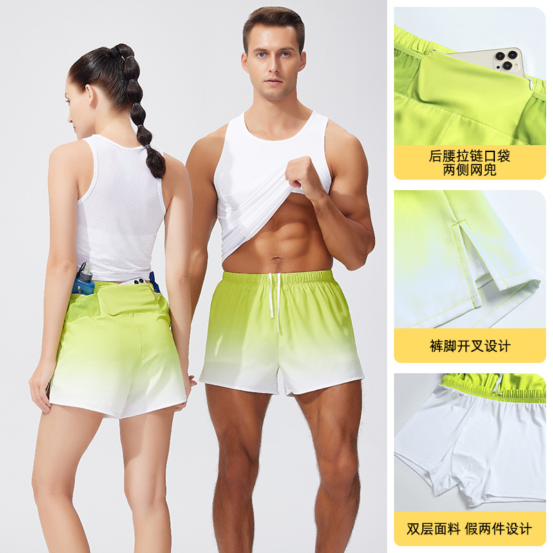 2025 Cross-border Summer Unisex Double-layer Shorts Swimming Trunks Loose Beach Pants Casual Sports Quick-drying Shorts