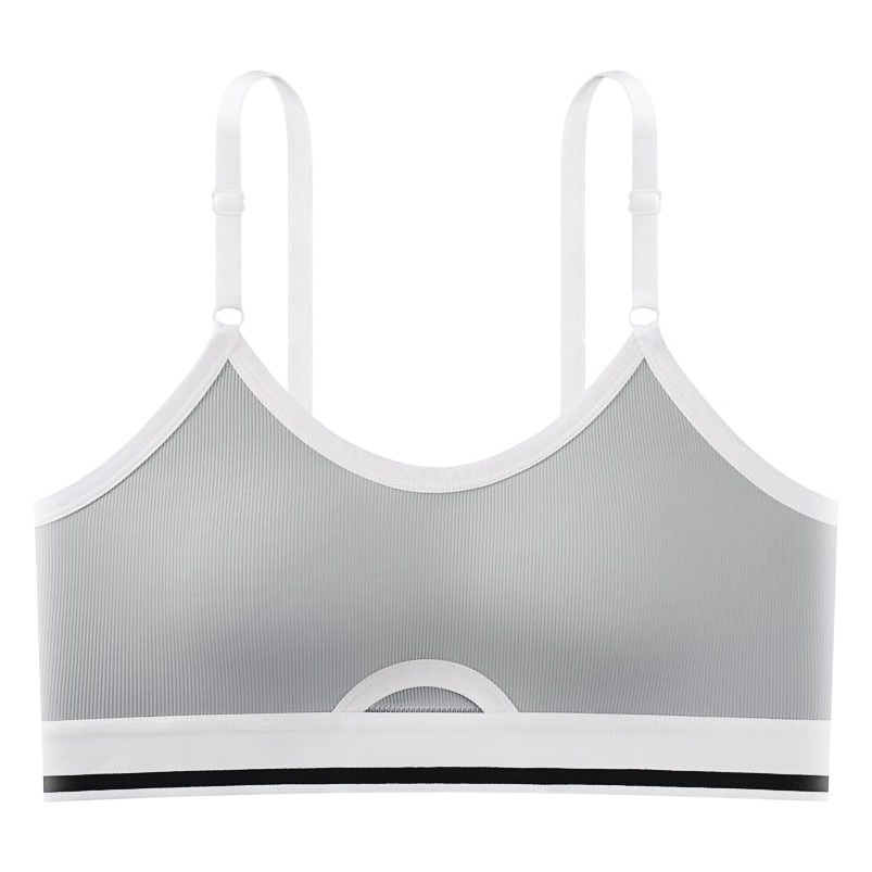 Korean style contrast color simple sports underwear suit wireless quick-drying pit strip comfortable campus bra push up vest