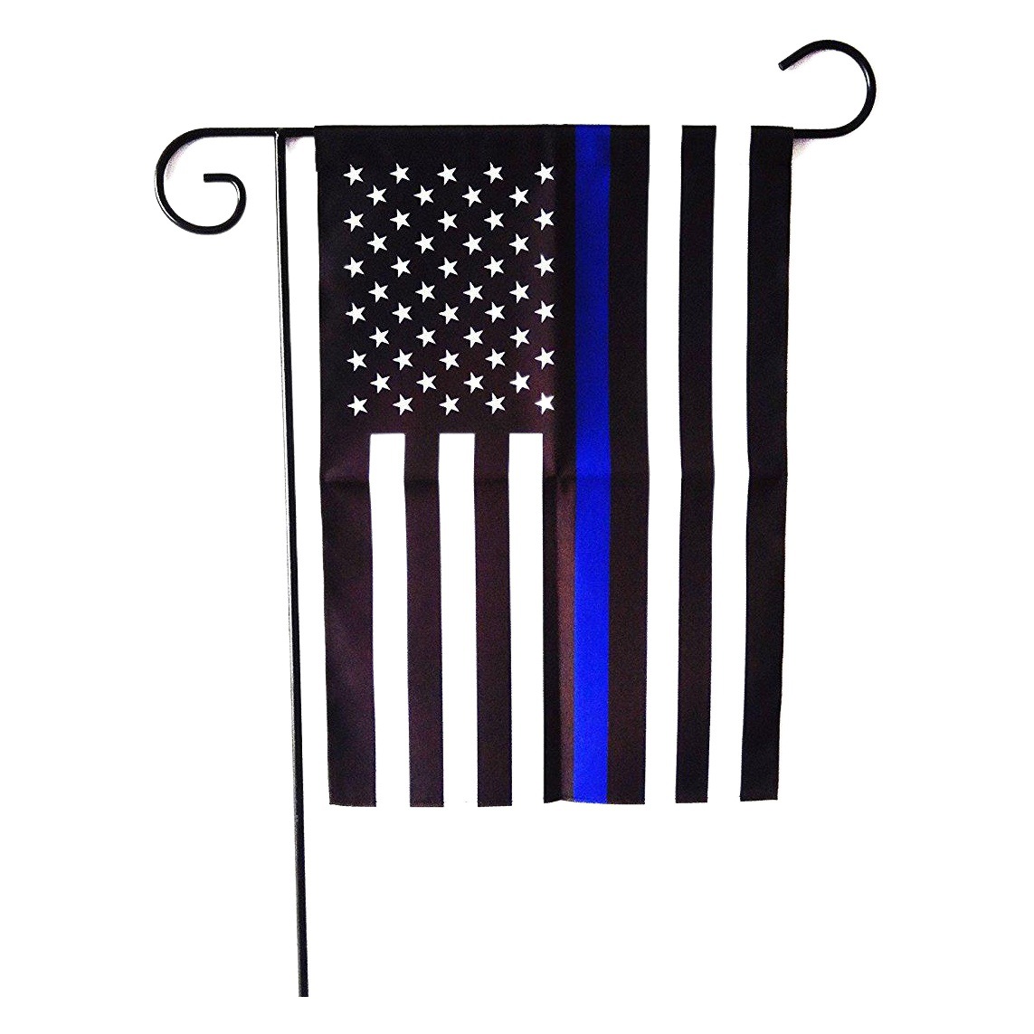30*45CM Blue Strip American Flag Garden Flag Blue and Black Garden Flag thin blue flag