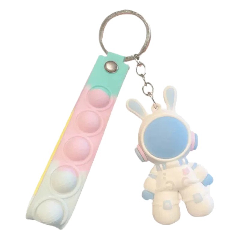 Space Rabbit New keychain rabbit doll pendant couple schoolbag ornaments ins high-looking car key chain