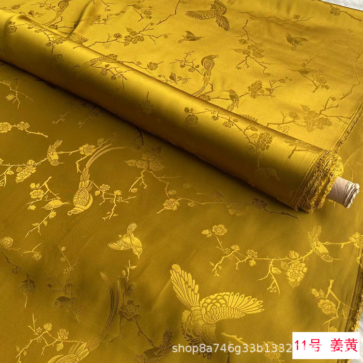 Picture of 30mm Jacquard Mulberry Heavy Satin Silk Fabric Jacquard Silk Chinese Clothing Cheongsam Han Dynasty Mulberry Fabric
