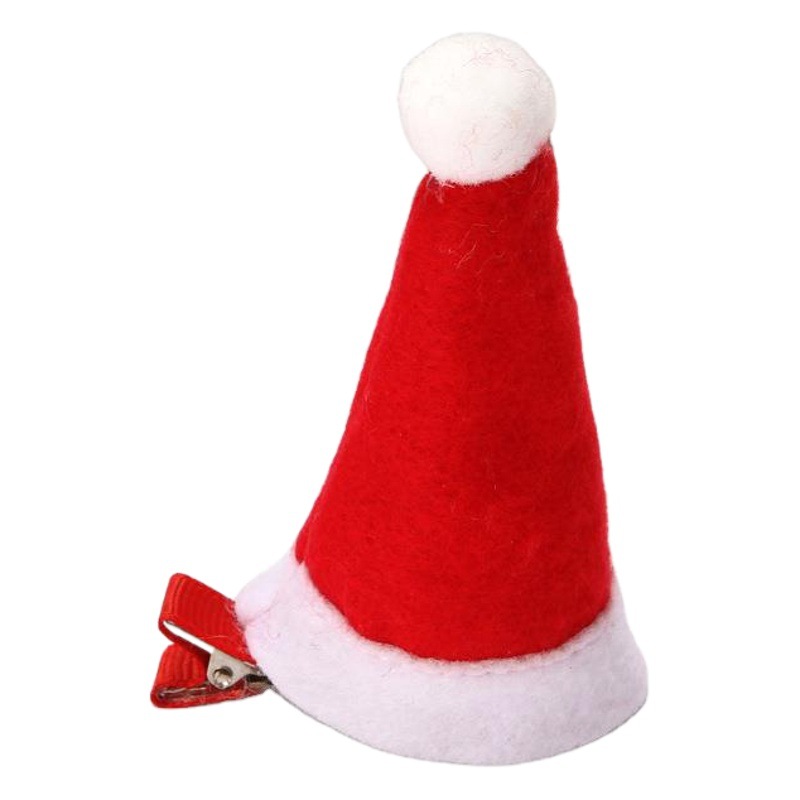 Christmas hat hairpin children's stall scan code gift Red birthday festive hair accessories holiday headdress duckbill clip