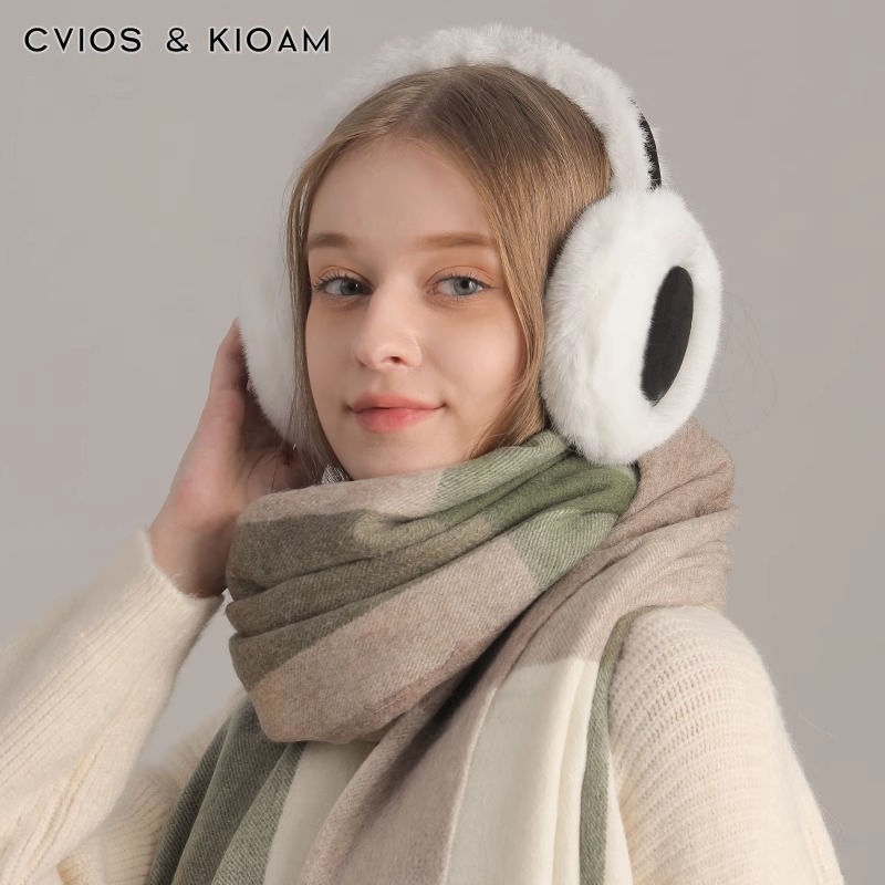 Picture of Winter New Earmuffs Women's Cold-proof Warm-keeping fleece-lined Windproof Outdoor Frozen Ear Plush Earmuffs Cute All-match Earmuffs