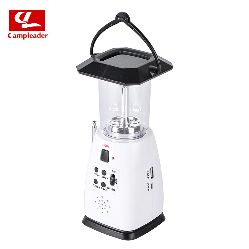 Outdoor solar FM Radio hand cranked power generation camping light radio tent light camp light emergency charger