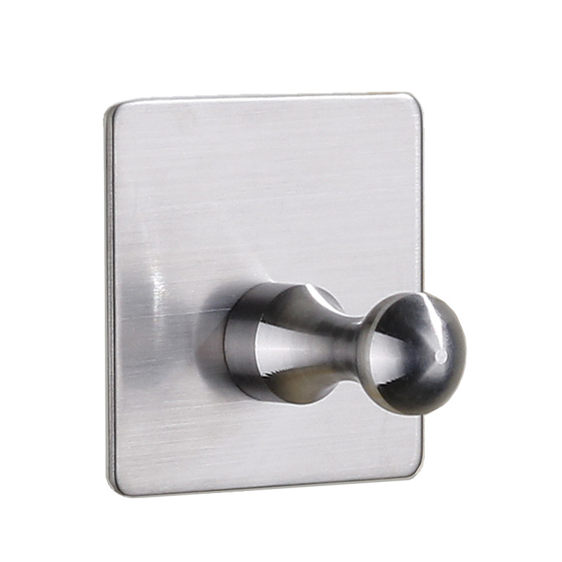 Picture of Stainless Steel Bathroom Creative Coat Hooks Punch-Free Hooks Single Hook Black Coat Hooks Behind the Door Metal Sticky Hooks Wholesale