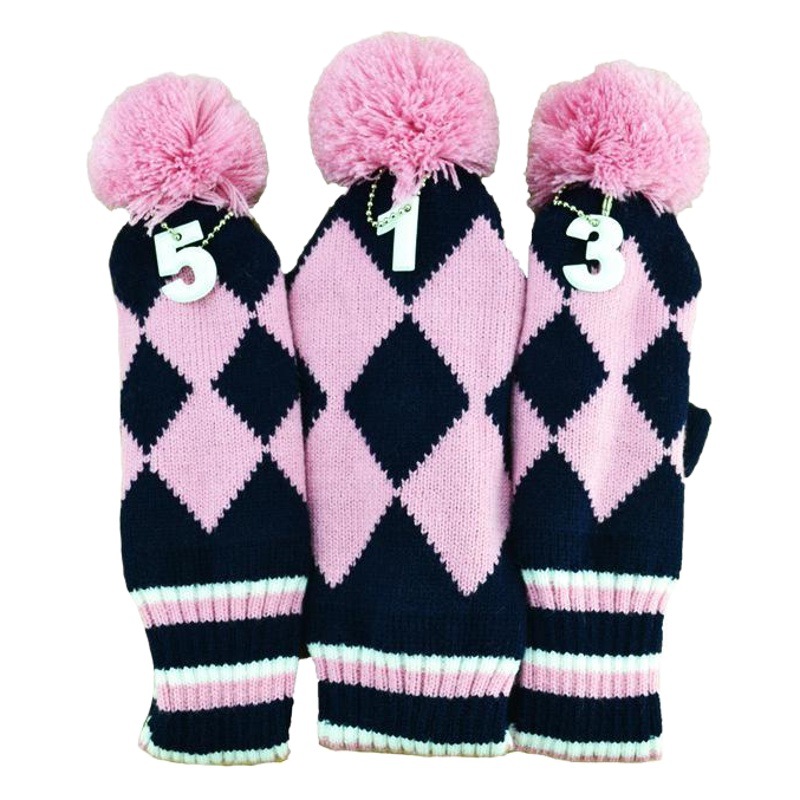 Cross-border hot golf club cover knitted wool wooden rod cap cover Amazon factory wholesale a generation of hair