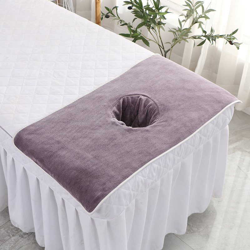 Massage beauty salon with hole lying towel massage bed thickened cushion face hole towel absorbent lint-free SPA club large towel
